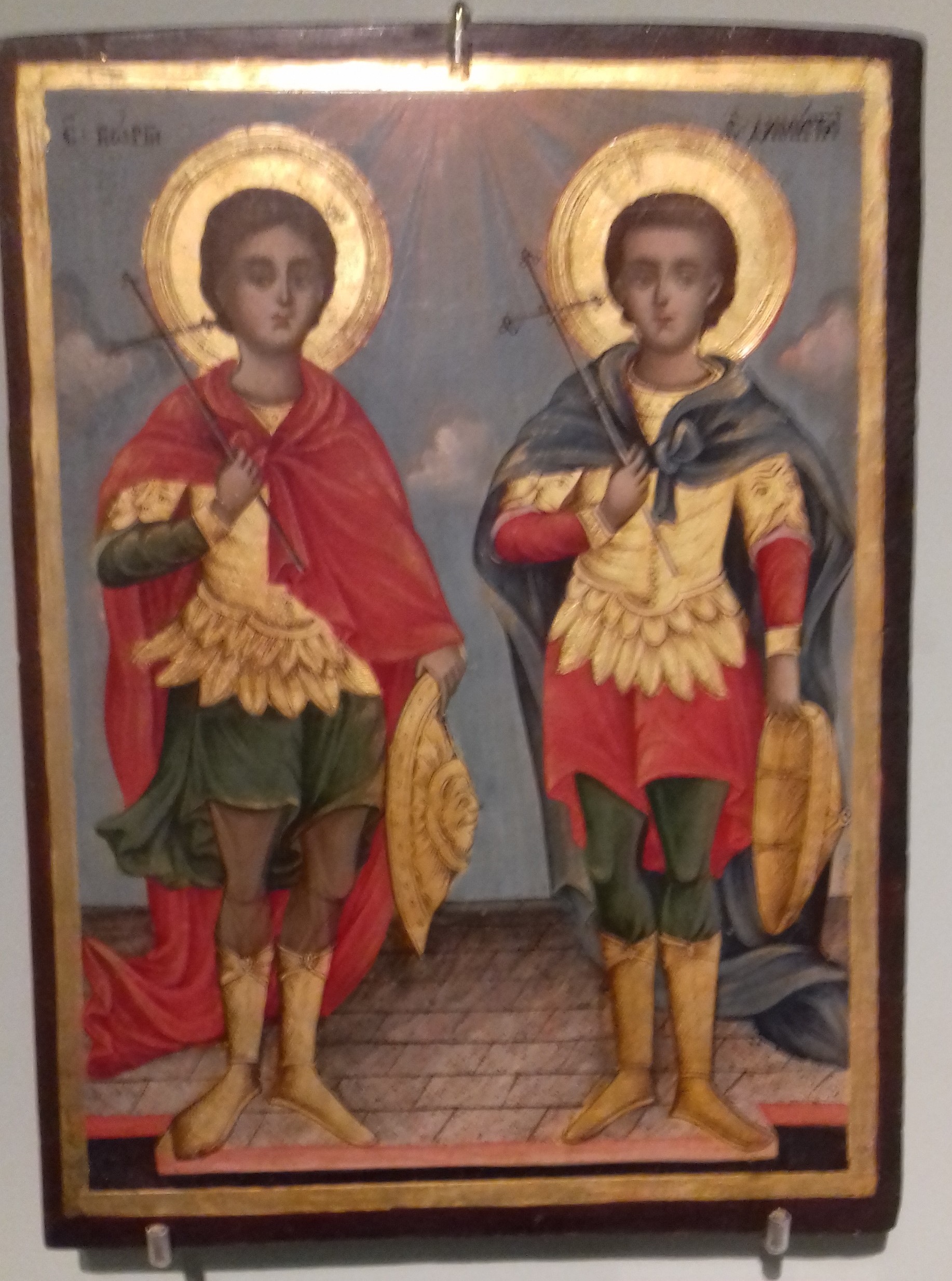 Икона на свети Георги и свети Димитър, Банска школа, XIX век